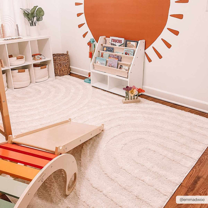 Ivory Modern Geometrical High Low Texture Plush Pile Moroccan Style area Rug - The Rug Decor
