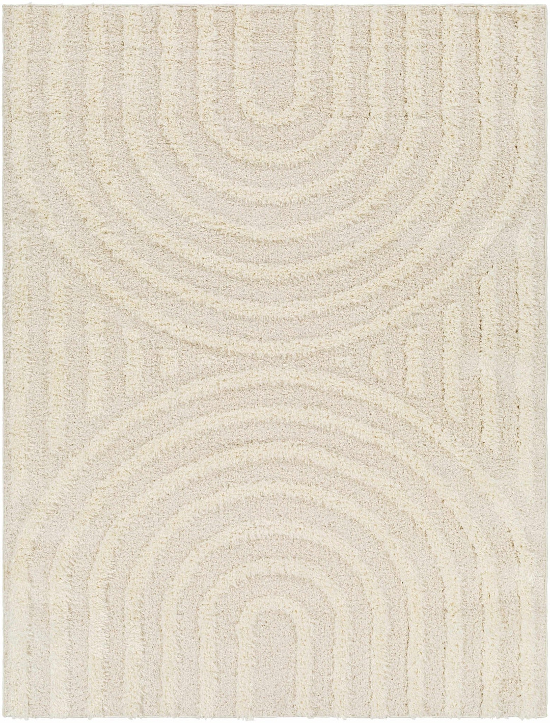 Ivory Modern Geometrical High Low Texture Plush Pile Moroccan Style area Rug - The Rug Decor