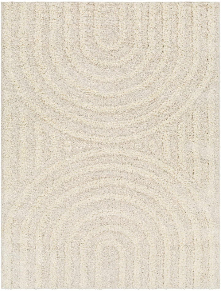 Ivory Modern Geometrical High Low Texture Plush Pile Moroccan Style area Rug - The Rug Decor