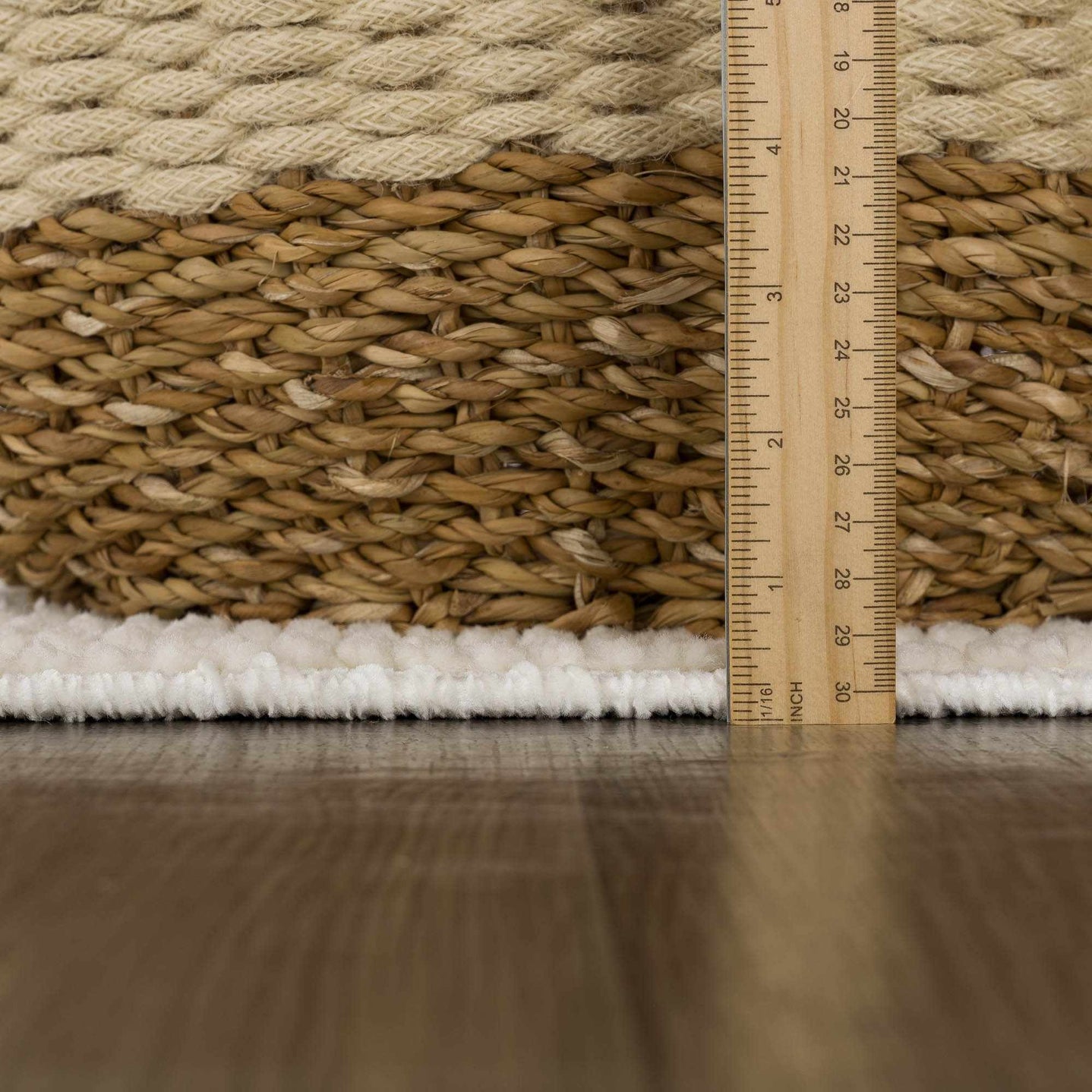 Ivory Texture Tribal Trellis Washable High Low Pile Area Rug - The Rug Decor