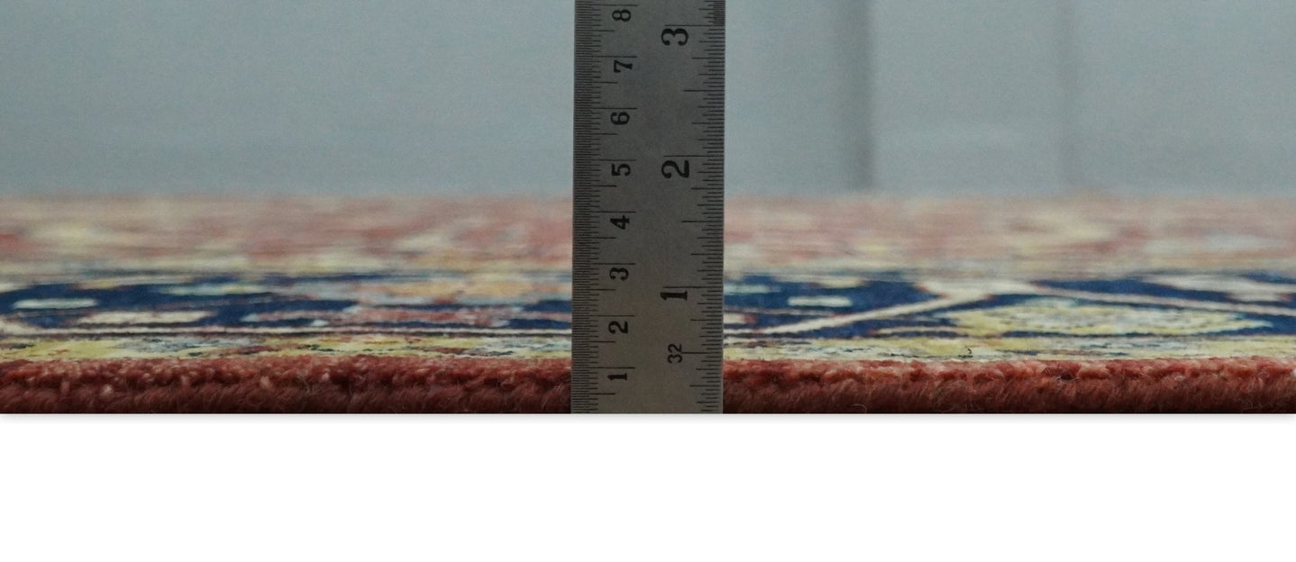 Large 9x12 Fine Hand Knotted Blue and Rust Traditional Vintage Persian Style Mahal Antique Wool Rug | TRDCP443912 - The Rug Decor