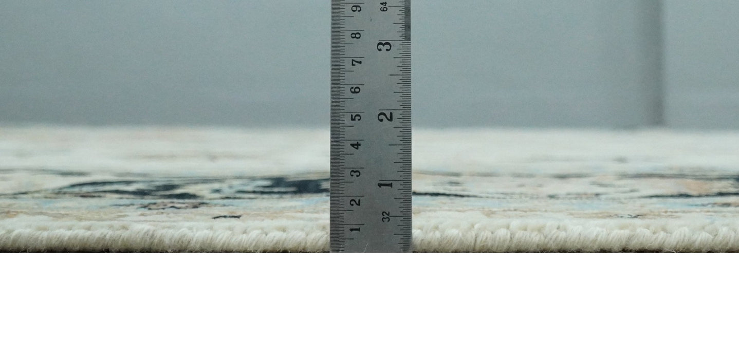 Large 9x12 Fine Hand Knotted Ivory and Black Traditional Vintage Persian Style Mahal Antique Wool Rug | TRDCP452912 - The Rug Decor