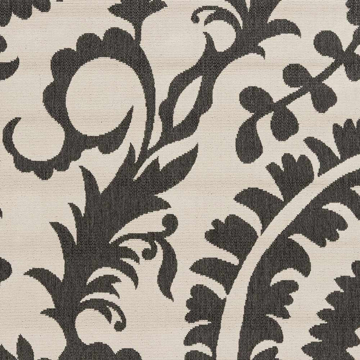 Large Floral Design Beige and Charcoal Outdoor safe Multi Size Area Rug - The Rug Decor