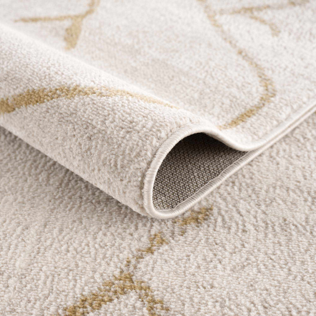 Light peach and Gold Tribal Design Contemporary Area Rug - The Rug Decor