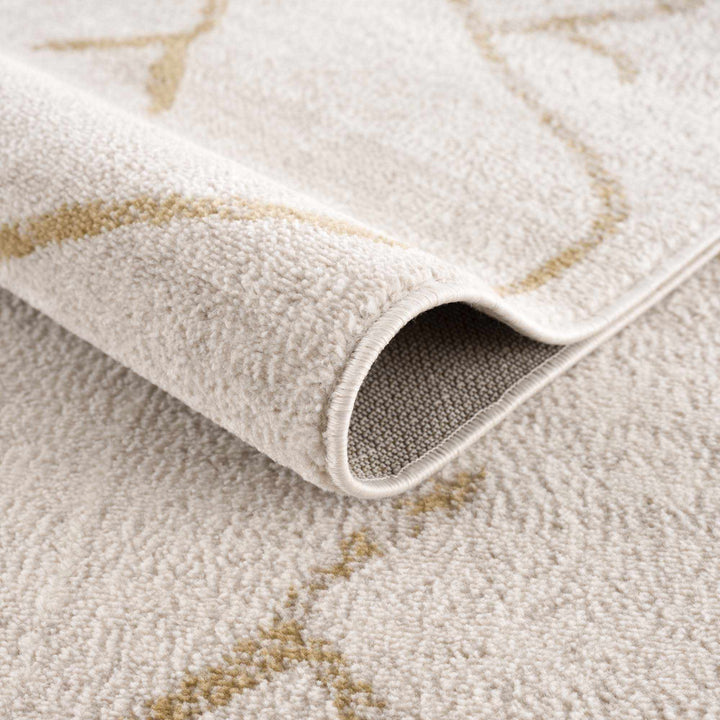 Light peach and Gold Tribal Design Contemporary Area Rug - The Rug Decor