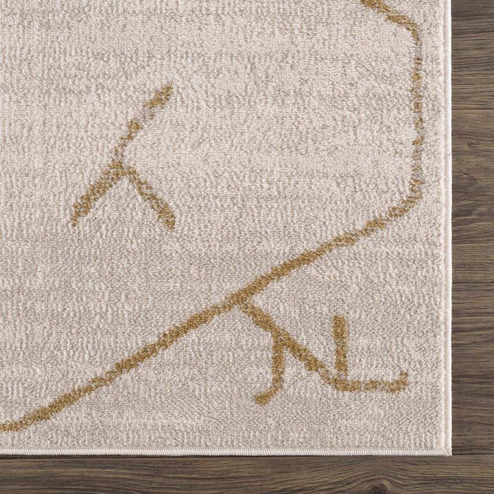 Light peach and Gold Tribal Design Contemporary Area Rug - The Rug Decor