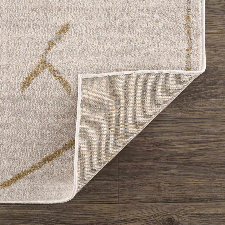 Light peach and Gold Tribal Design Contemporary Area Rug - The Rug Decor
