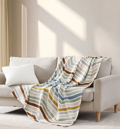 Lightweight, Cozy, and Modern Stripes Chevron Throw Blanket - The Rug Decor
