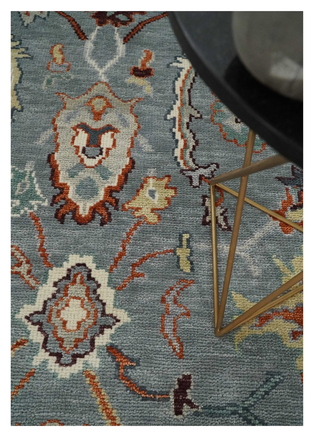 Living Room Rug 3x5, 4x6, 5x8, 6x9, 8x10, 9x12, 10x14 and 12x15 Hand Knotted Gray and Ivory Traditional Persian Oushak Wool Rug | TRDCP738 - The Rug Decor
