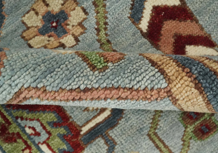 Living Room Rug 5x8, 6x9, 8x10, 9x12, 10x14 and 12x15 Hand Knotted Silver, Olive and Ivory Traditional Persian Oushak Wool Rug | TRDCP790 - The Rug Decor