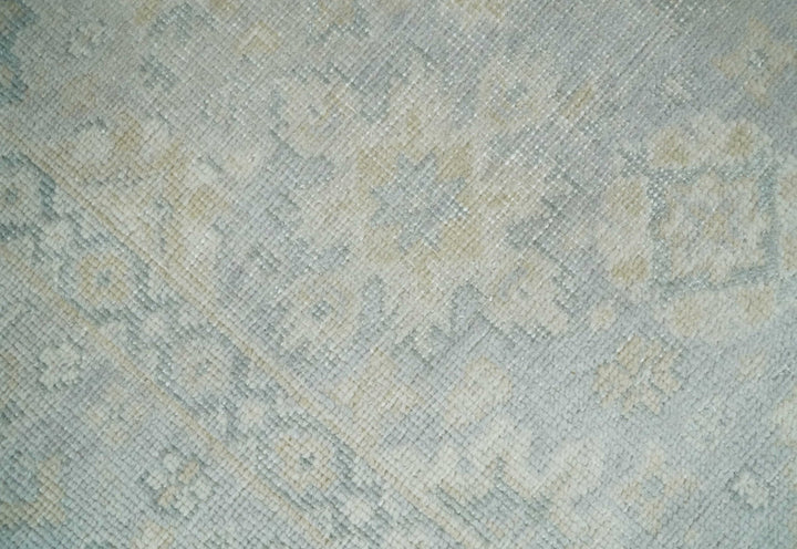 Low Pile 2x3 Hand Knotted Gray, Beige and Ivory Traditional Oushak Wool Rug - The Rug Decor
