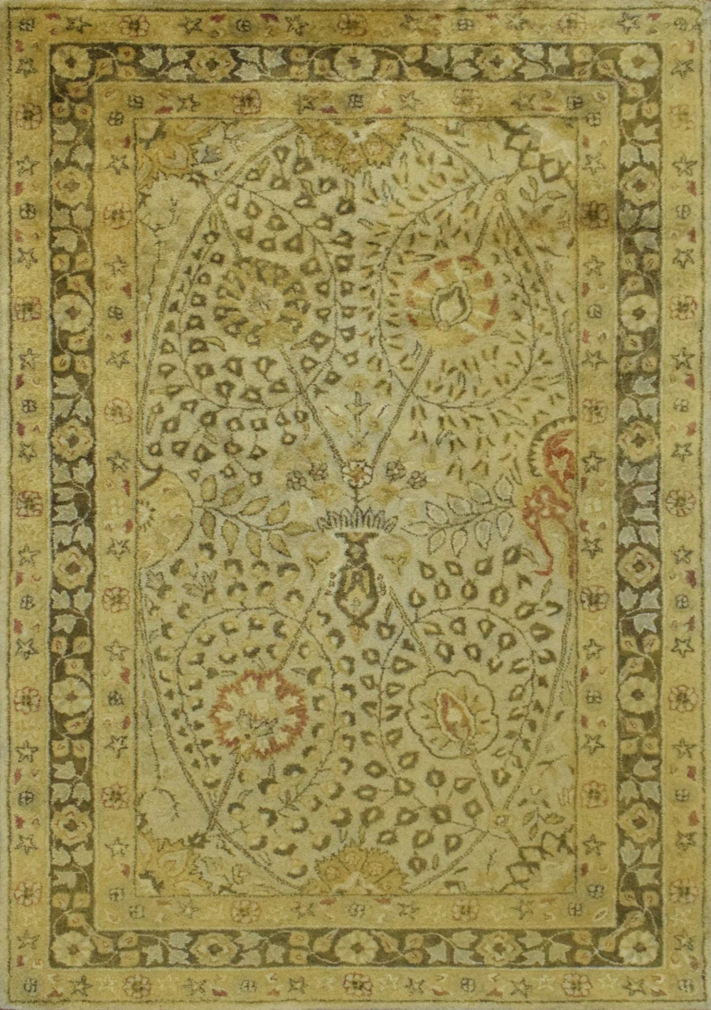Luxury Antique Camel and Brown Floral Wool Area Rug | TUF29 - The Rug Decor