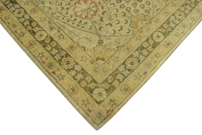 Luxury Antique Camel and Brown Floral Wool Area Rug | TUF29 - The Rug Decor