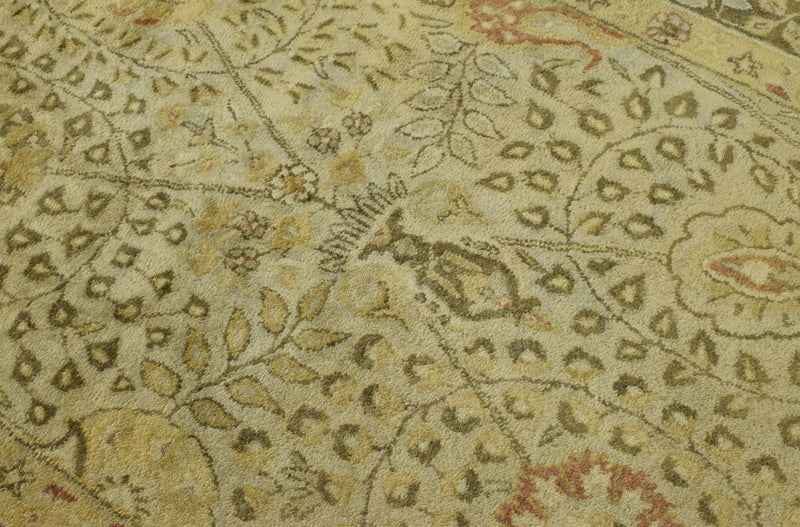 Luxury Antique Camel and Brown Floral Wool Area Rug | TUF29 - The Rug Decor