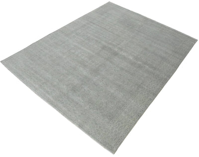 Luxury Hand knotted Wool 8x10 Gray Area Rug | EMP3 - The Rug Decor