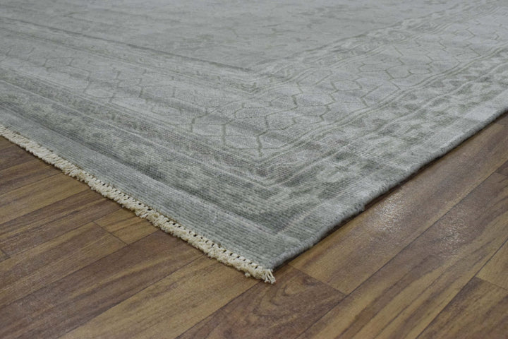 Luxury Hand knotted Wool 8x10 Gray Area Rug | EMP4 - The Rug Decor