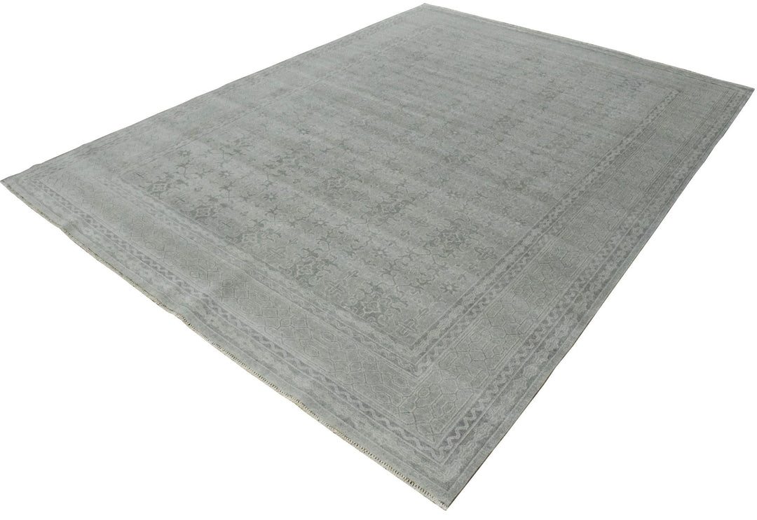 Luxury Hand knotted Wool 8x10 Gray Area Rug | EMP4 - The Rug Decor