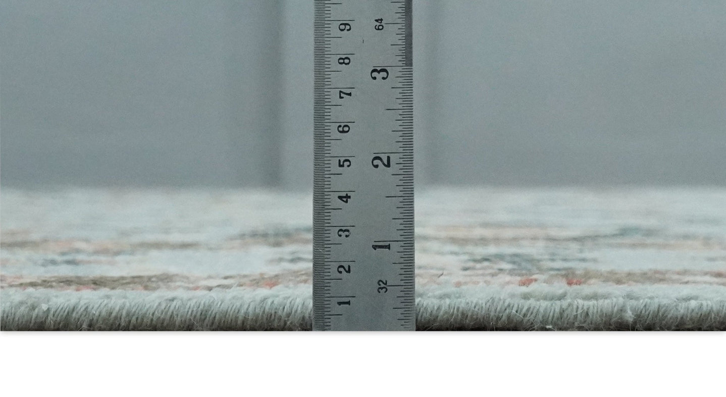 Made to Order Wool Traditional Silver and Olive Hand knotted Oushak Area Rug - The Rug Decor