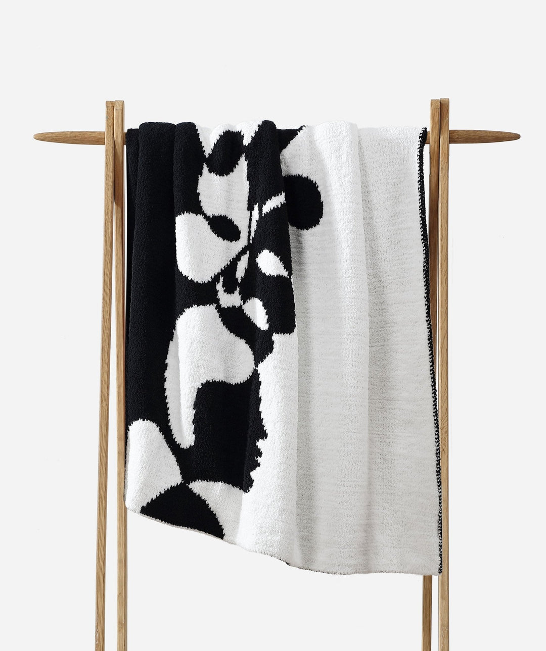 Mocha- Biscotti, Pomegranate- Rose, Black- White Face Print Throw - The Rug Decor