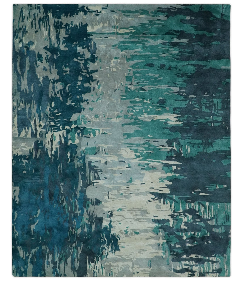 Modern Abstract 2x2, 2x4, 4x6 and 8x10 Feet Multi color Hand Tufted Wool and Viscose Area Rug | BAN01 - The Rug Decor
