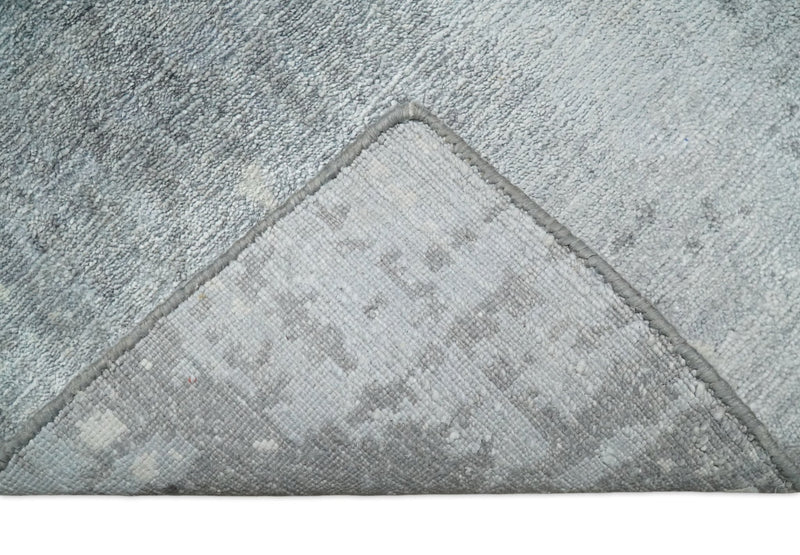 Modern Abstract 2x3 Beige and Gray Hand Knotted Entryway Wool and Silk Area Rug | TRD3366123 - The Rug Decor