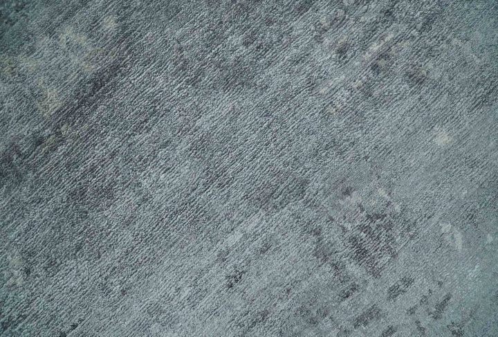 Modern Abstract 5.9x8.5 Silver, Beige and Charcoal Hand Knotted bamboo Silk Area Rug - The Rug Decor