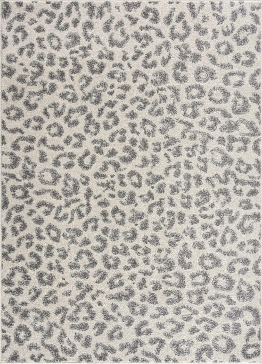 Modern Abstract Beige and Gray Low Pile Leopard Print Area Rug - The Rug Decor