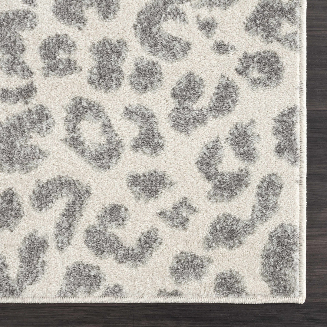 Modern Abstract Beige and Gray Low Pile Leopard Print Area Rug - The Rug Decor