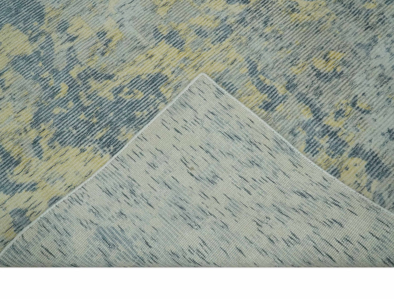 Modern Abstract Beige, Gray and Silver Hand loom 5x8 Wool and Viscose Area Rug - The Rug Decor
