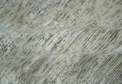 Modern Abstract Beige, silver, Gray and Charcoal 5x8 Hand loom Viscose Area Rug - The Rug Decor