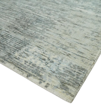 Modern Abstract Beige, silver, Gray and Charcoal 5x8 Hand loom Viscose Area Rug - The Rug Decor