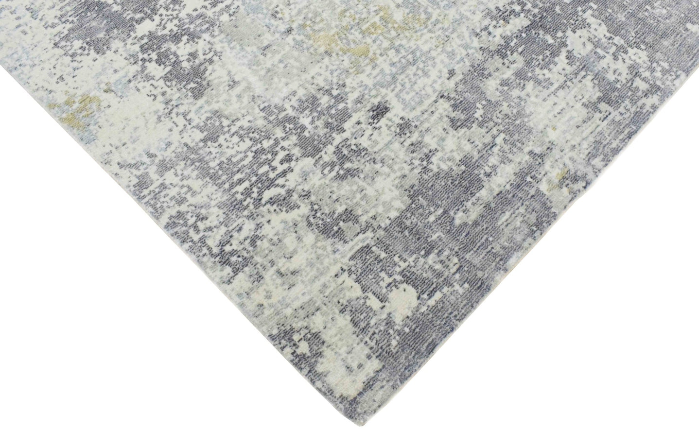 Modern Abstract Gray and Ivory Rug made with Art Silk | TRD10131 - The Rug Decor