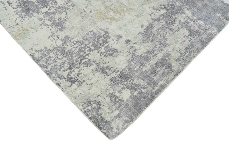 Modern Abstract Gray and Ivory Rug made with Art Silk | TRD10132 - The Rug Decor