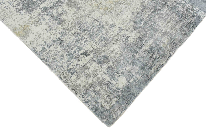 Modern Abstract Gray and Ivory Rug made with Art Silk | TRD10133 - The Rug Decor