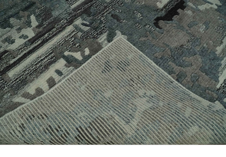 Modern Abstract Gray, Ivory and Charcoal Hand loom 5x7 wool area Rug - The Rug Decor