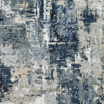 Modern abstract Gray, Silver, Blue and Charcoal Contemporary Area Rug - The Rug Decor