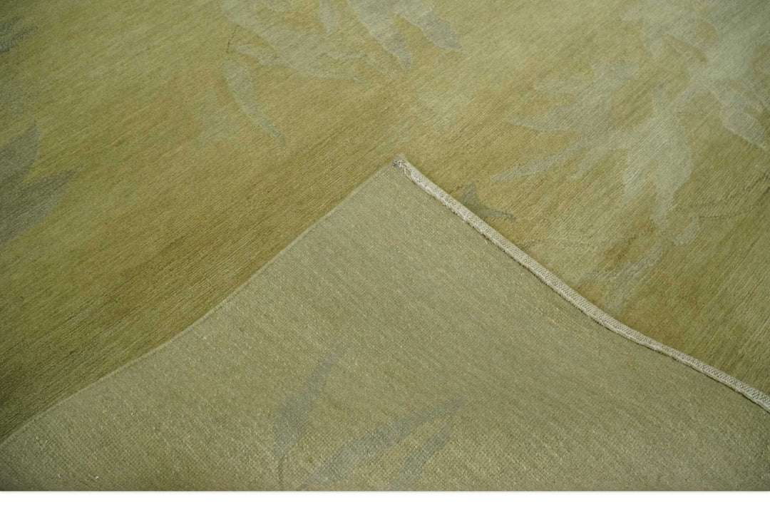Modern Abstract Olive and Silver Hand knotted 6x8 Wool Area Rug - The Rug Decor