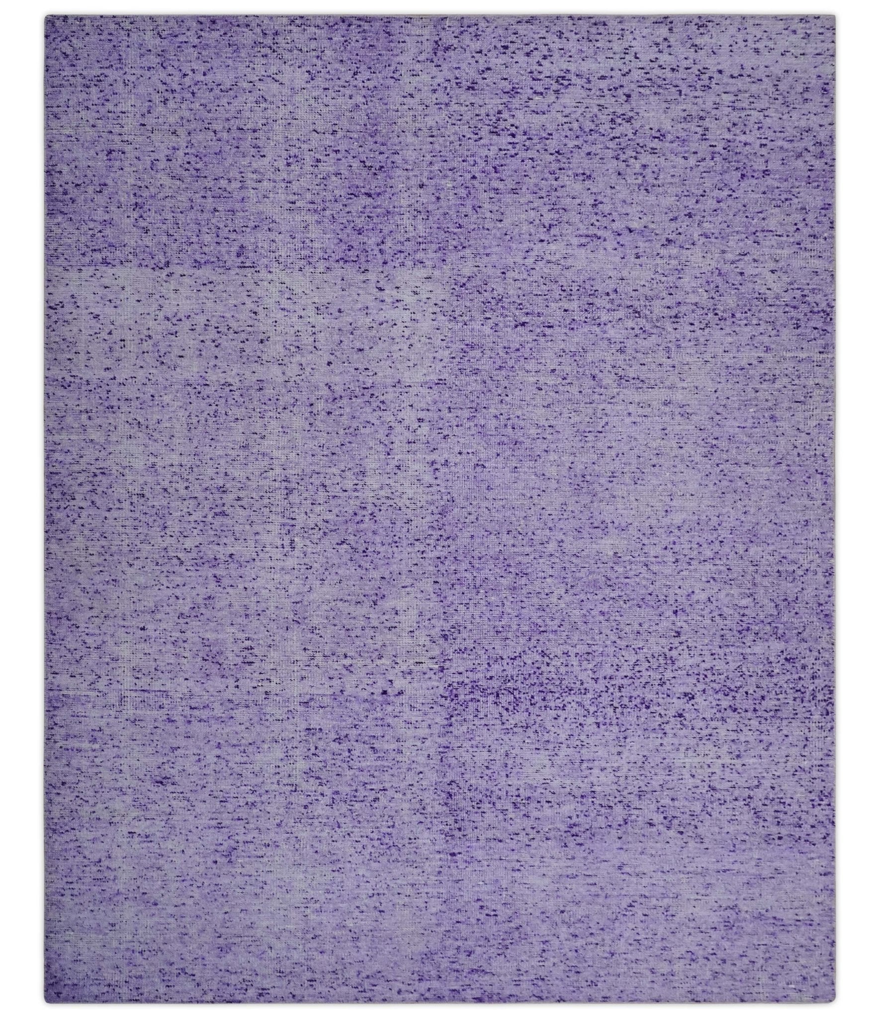 Modern Abstract Purple and Silver 8x10 Flat Woven Wool Area Rug