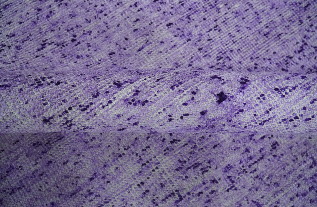 Modern Abstract Purple and Silver Hand knotted 8x10 Woven Art Silk Area Rug - The Rug Decor