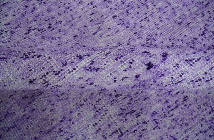 Modern Abstract Purple and Silver Hand knotted 8x10 Woven Art Silk Area Rug - The Rug Decor