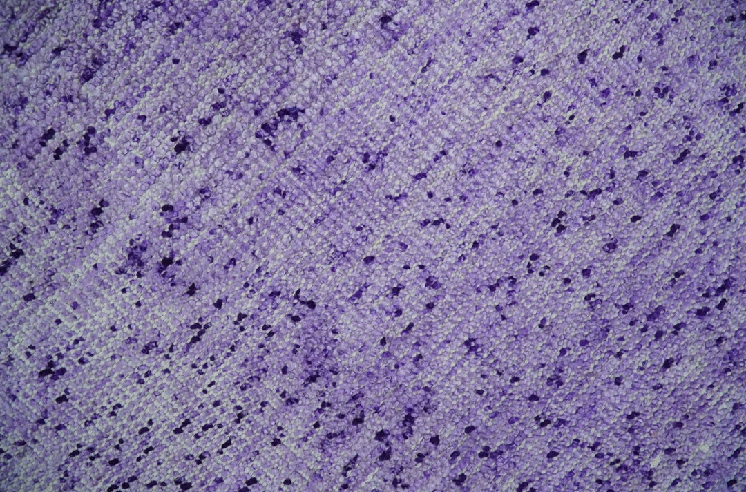 Modern Abstract Purple and Silver Hand knotted 8x10 Woven Art Silk Area Rug - The Rug Decor