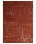 Modern Abstract Rust 5x7 Handloom wool and Art Silk Area Rug – The Rug ...