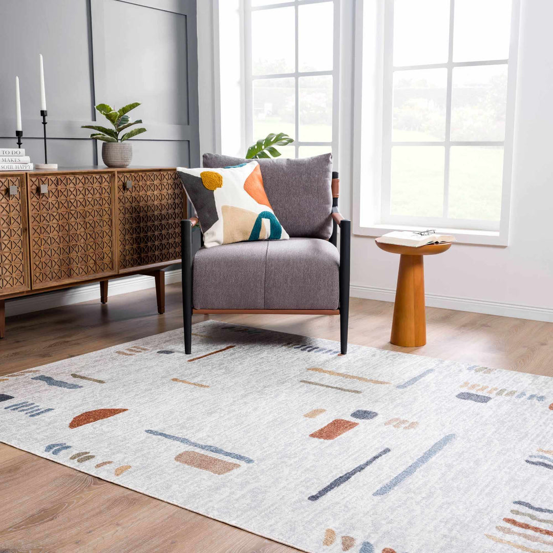 Modern Art Design Machine Woven Multicolor Machine Washable Rug - The Rug Decor