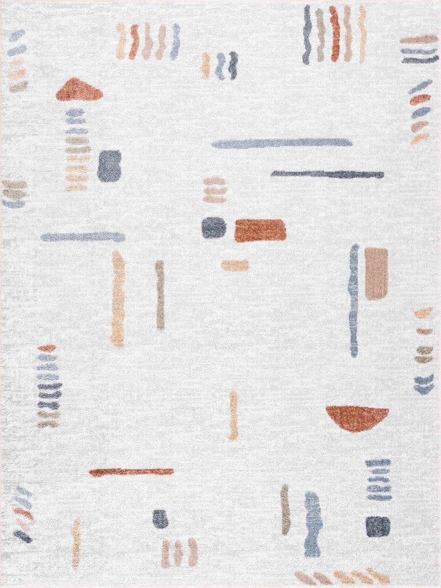 Modern Art Design Machine Woven Multicolor Machine Washable Rug - The Rug Decor