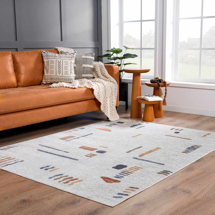 Modern Art Design Machine Woven Multicolor Machine Washable Rug - The Rug Decor