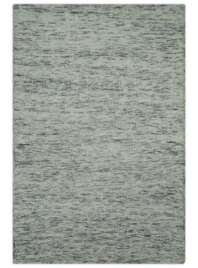 Modern Beige and Charcoal Solid Shaded Hand Tufted 2x3, 3x5, 5x8, 6x9, 8x10 and 9x12 Natural Wool Area Rug | UL60 - The Rug Decor