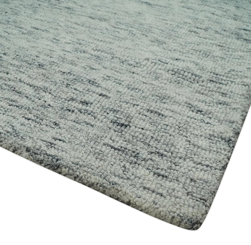 Modern Beige and Charcoal Solid Shaded Hand Tufted 2x3, 3x5, 5x8, 6x9, 8x10 and 9x12 Natural Wool Area Rug | UL60 - The Rug Decor