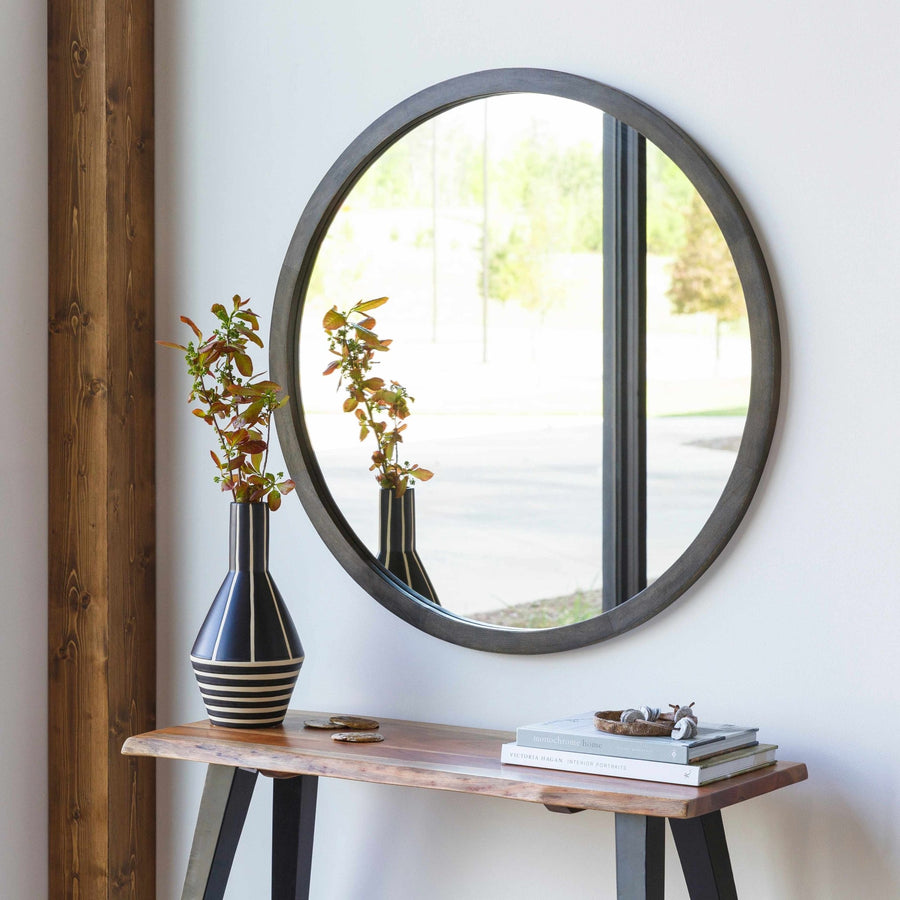 Modern Brown Ring Wall Mirror Perfect For Home Decor - The Rug Decor