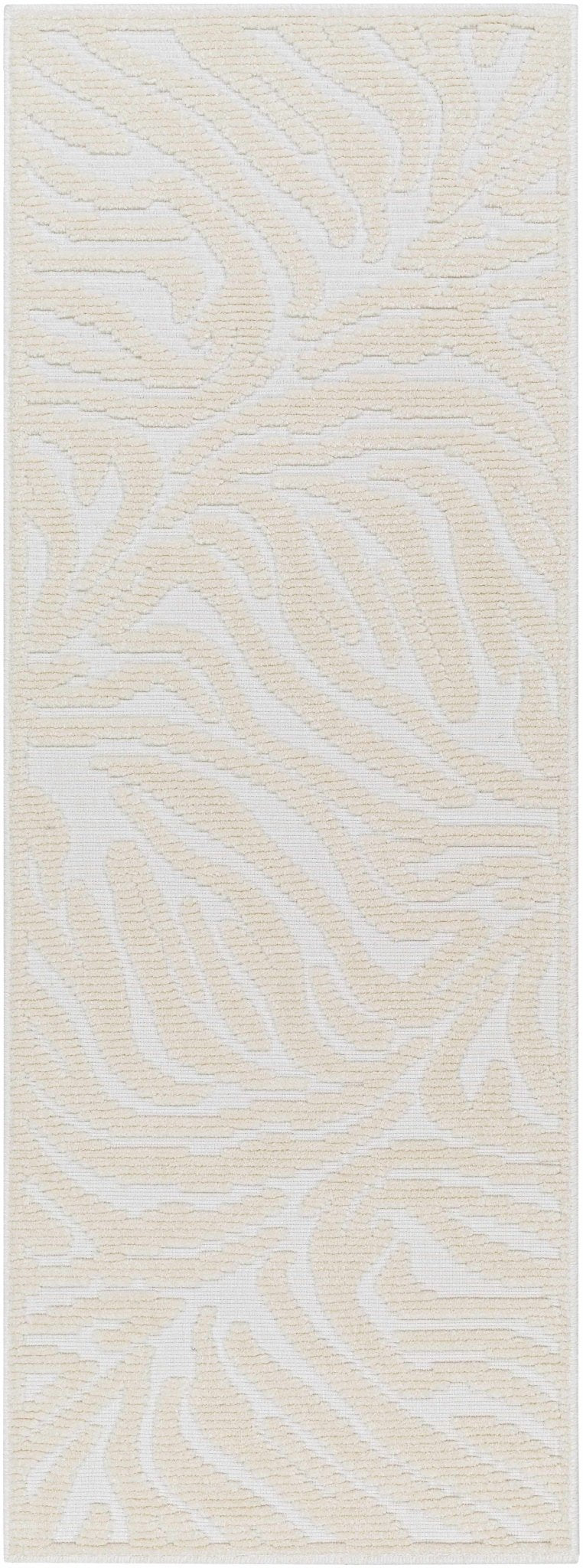 Modern Carved Texture Beige Zebra Print Washable Area Rug - The Rug Decor