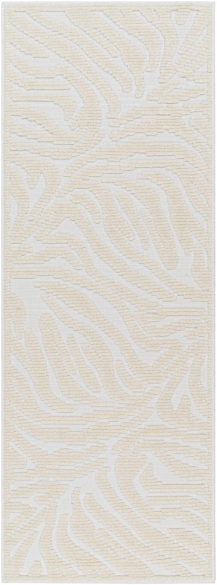 Modern Carved Texture Beige Zebra Print Washable Area Rug - The Rug Decor